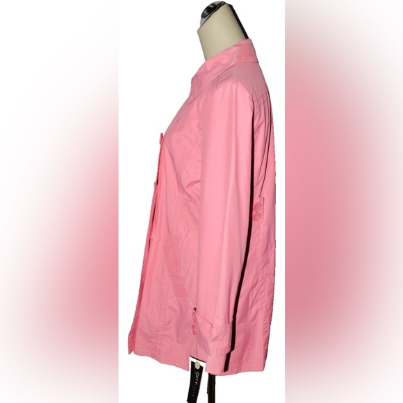 CITY UNLTD NEW $179 NWT M MEDIUM PINK TRENCH COAT JACKET DOUBLE BREASTED PEACOAT - Picture 3 of 8